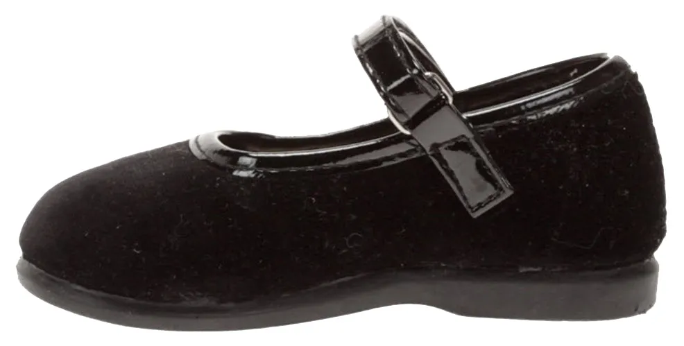 Victoria Alba Velvet Mary Jane Black for Girl's on train