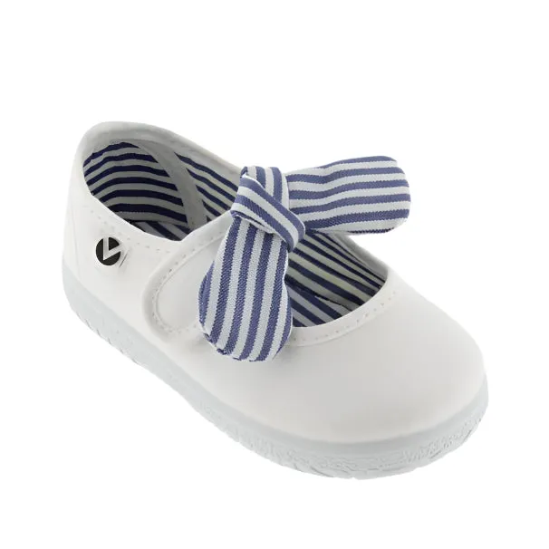 Victoria Girl's OJAL Canvas Mary Jane Shoes - Blanco clean edge