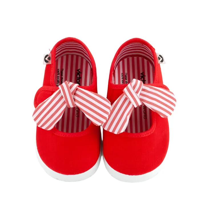 Victoria Girl's OJAL Canvas Mary Jane Shoes - Rojo street mood