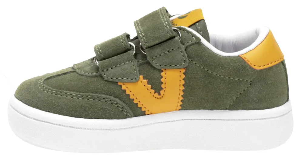 Victoria Millas Suede Sneaker Kaki Hook and Loop for Boy's and Girl's casual air