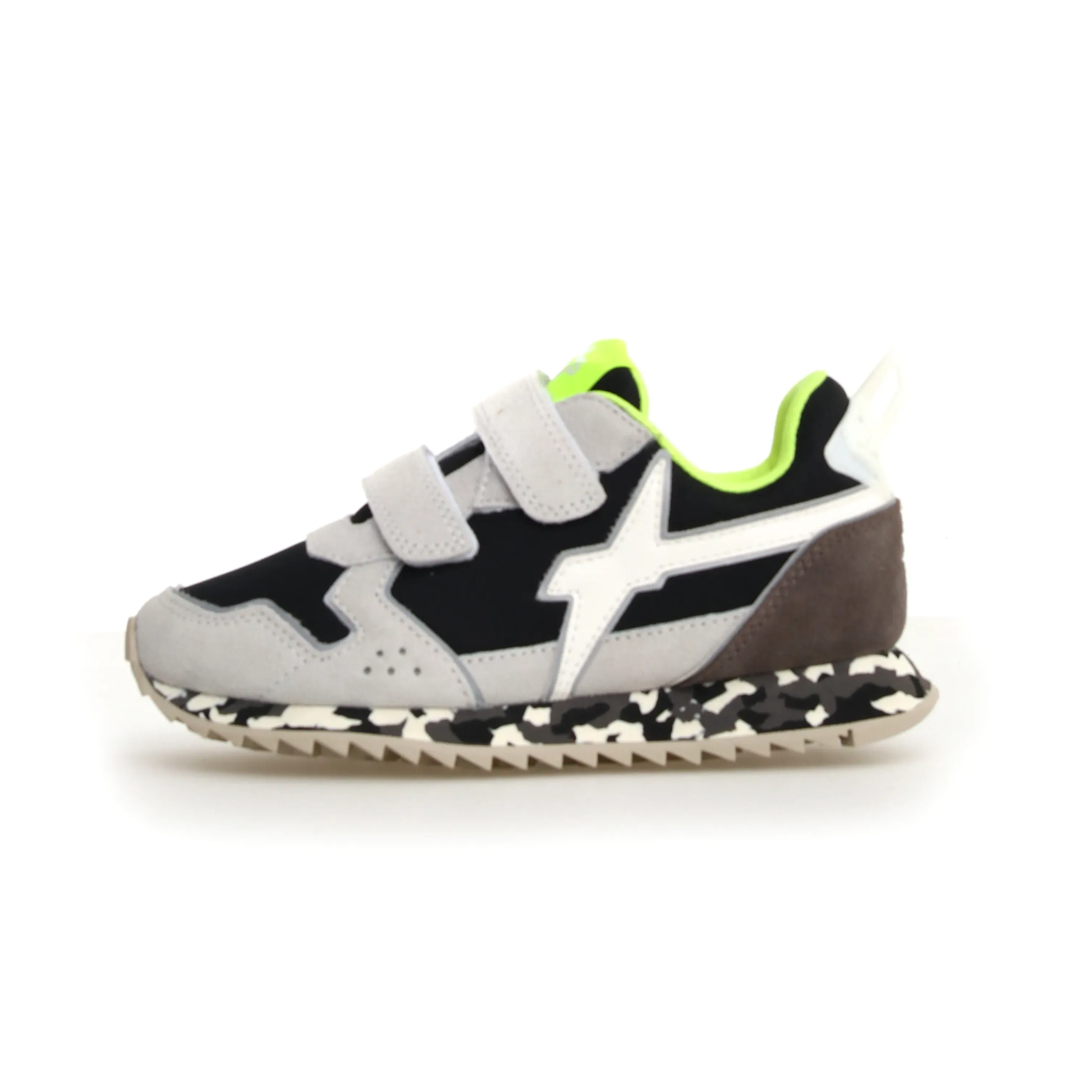 W6YZ Boy's And Girl's Jet Vl-J Casual Shoes - White / Black no lace