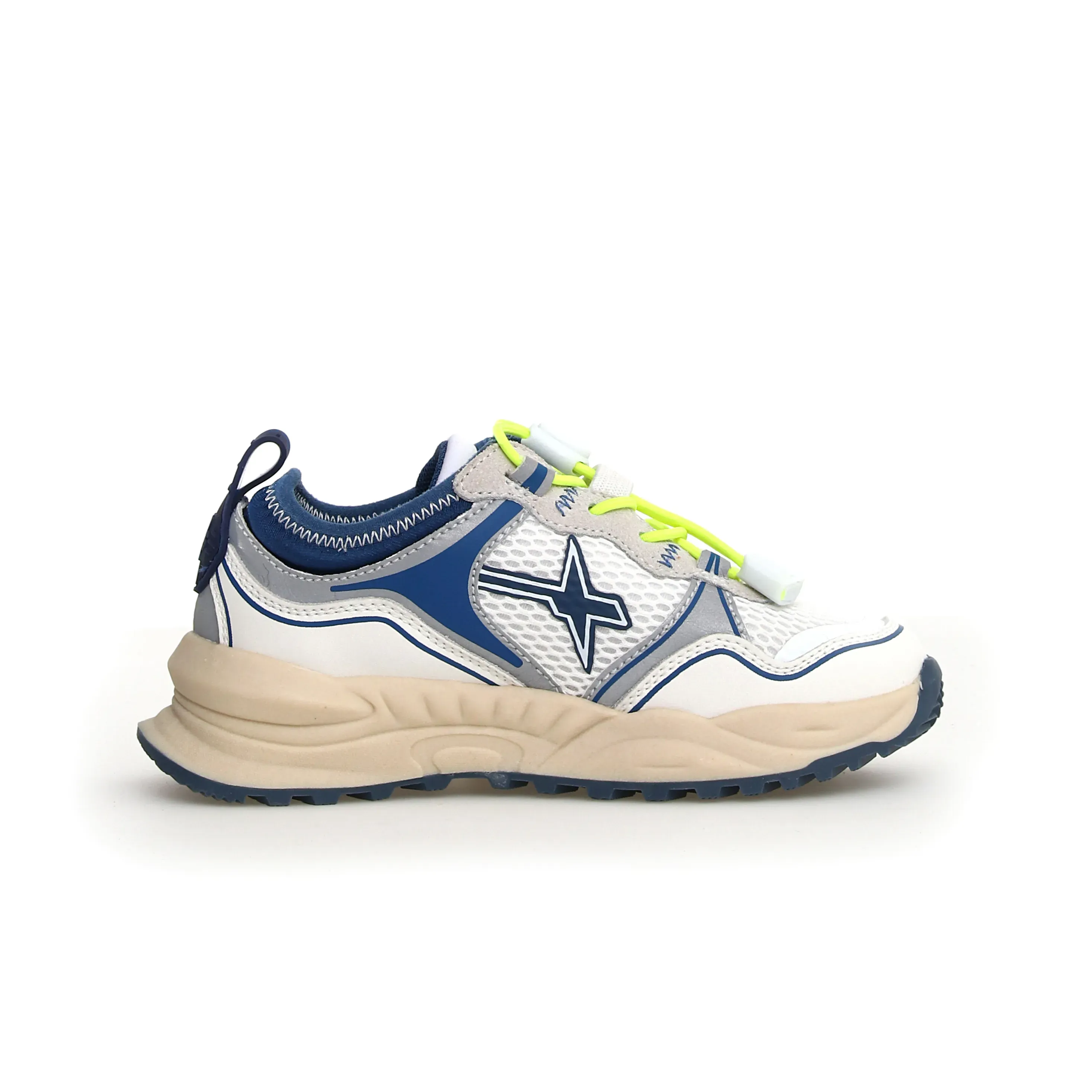W6YZ Boy's and Girl's Next-J Casual Shoes - White / Azure light sole