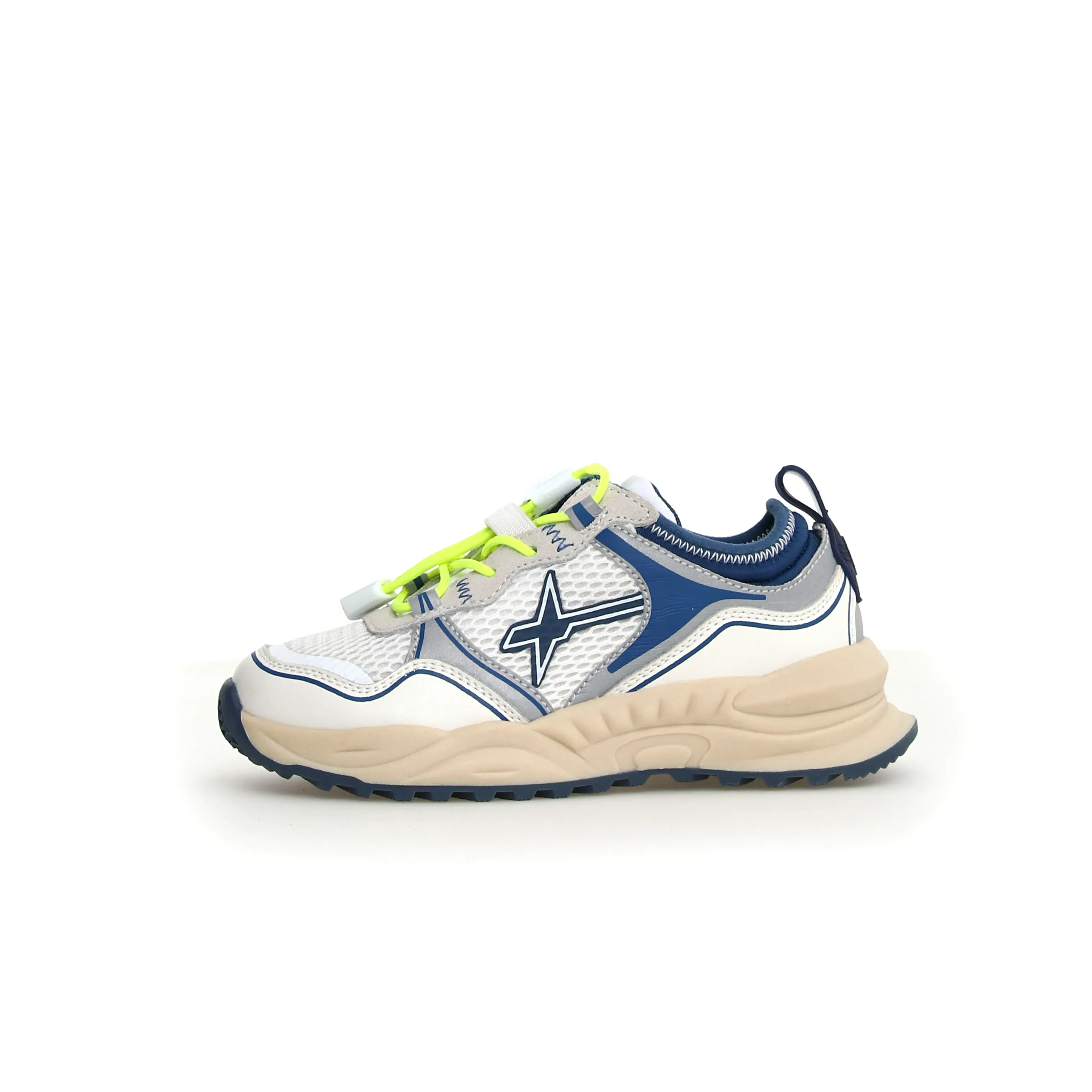 W6YZ Boy's and Girl's Next-J Casual Shoes - White / Azure smooth step