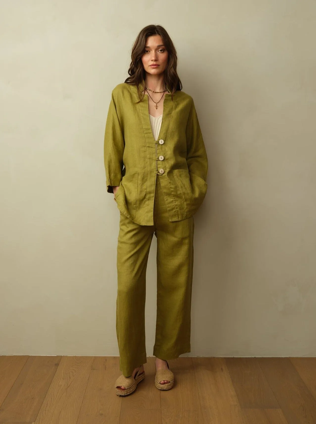 Women's Aoki Linen Kimono Jacket cold climate