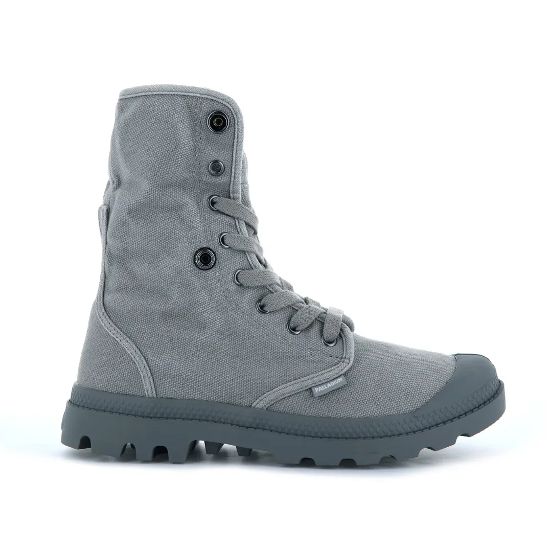 Women's Baggy Canvas Boot in Titanium from Palladium cool tone