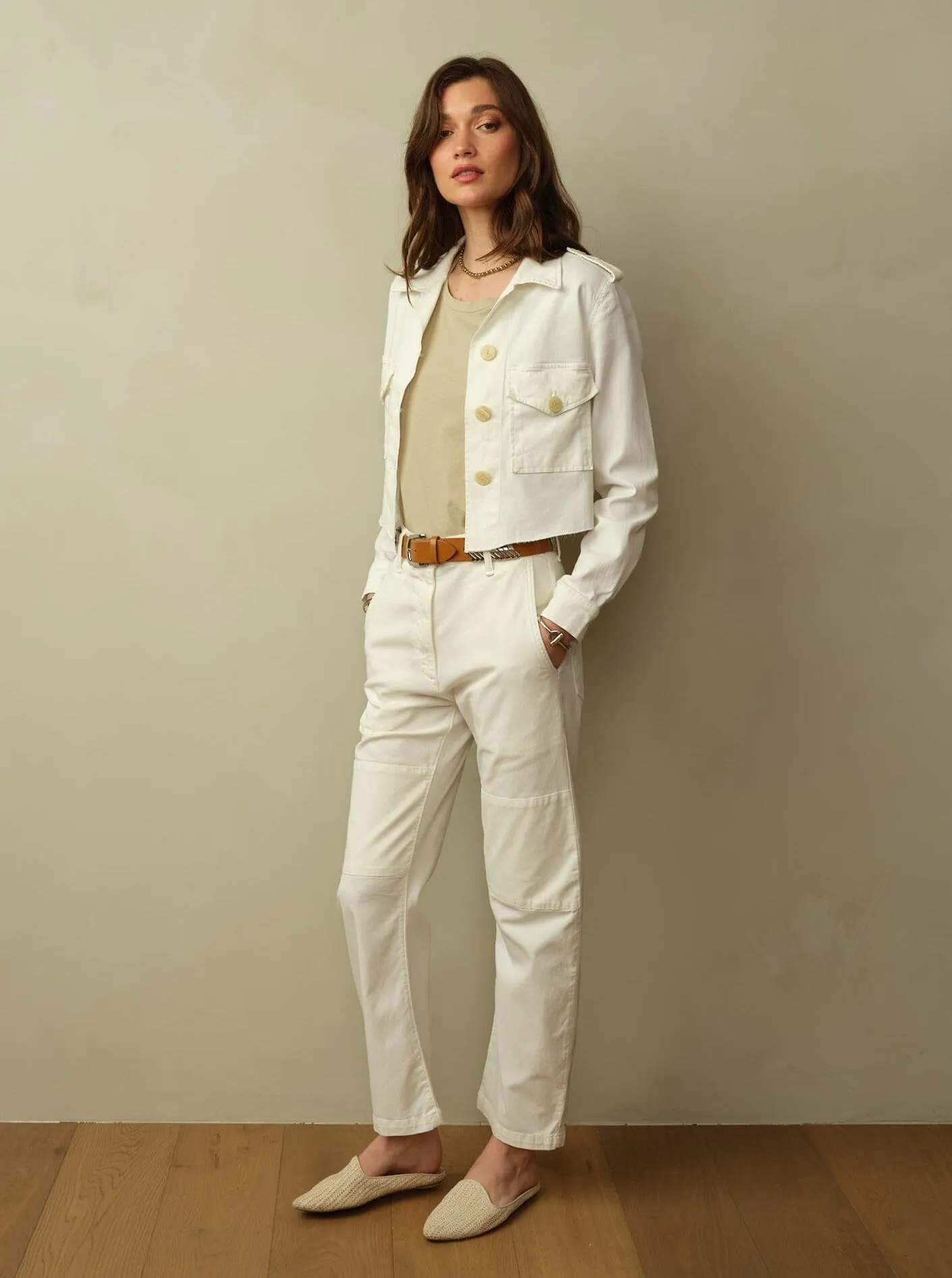 Women's Cropped Blaven Japanese Twill Jacket  - Final Sale casual elegance