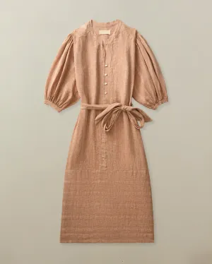 Womens Marrakech Dress in Linen Jacquard Warm touch