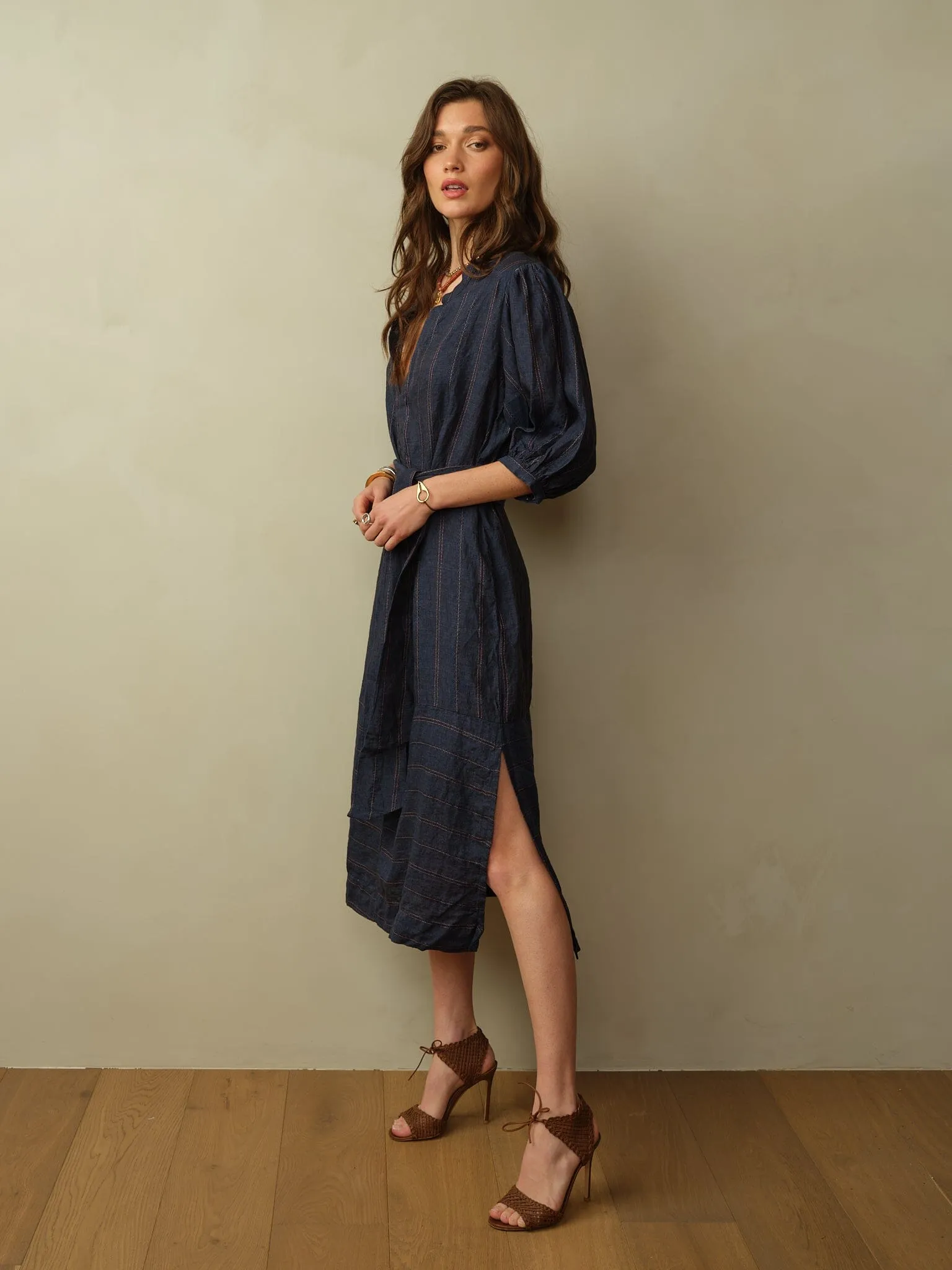 Women's Marrakech Linen Dress Home leisure