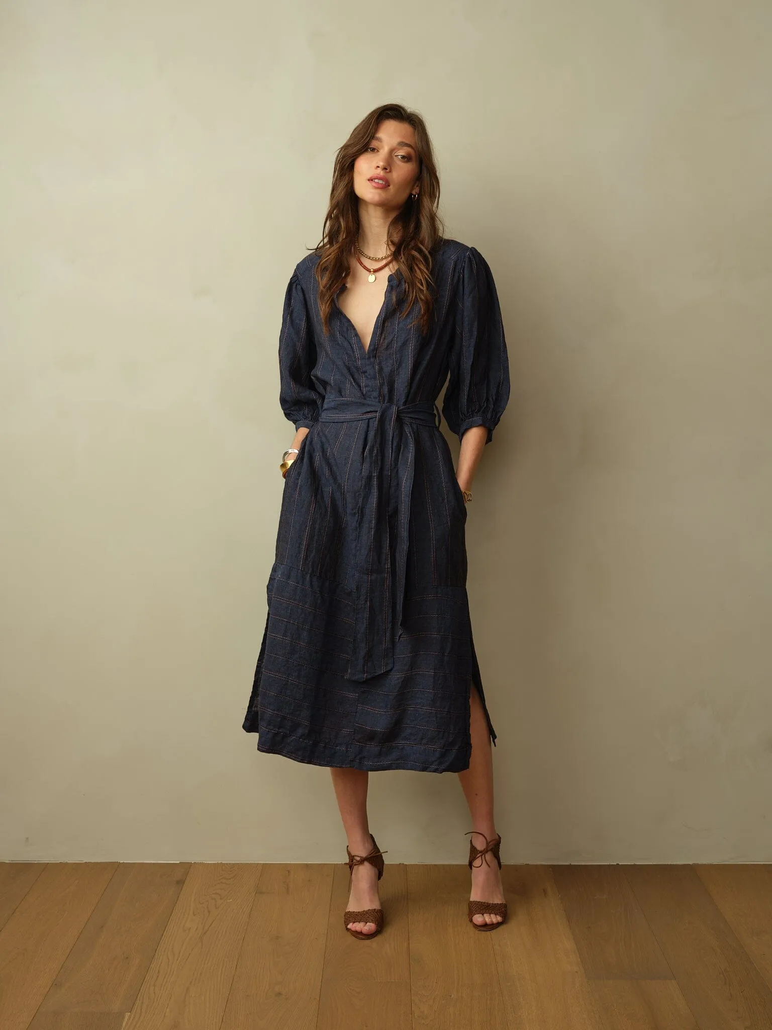 Women's Marrakech Linen Dress Ballroom glam