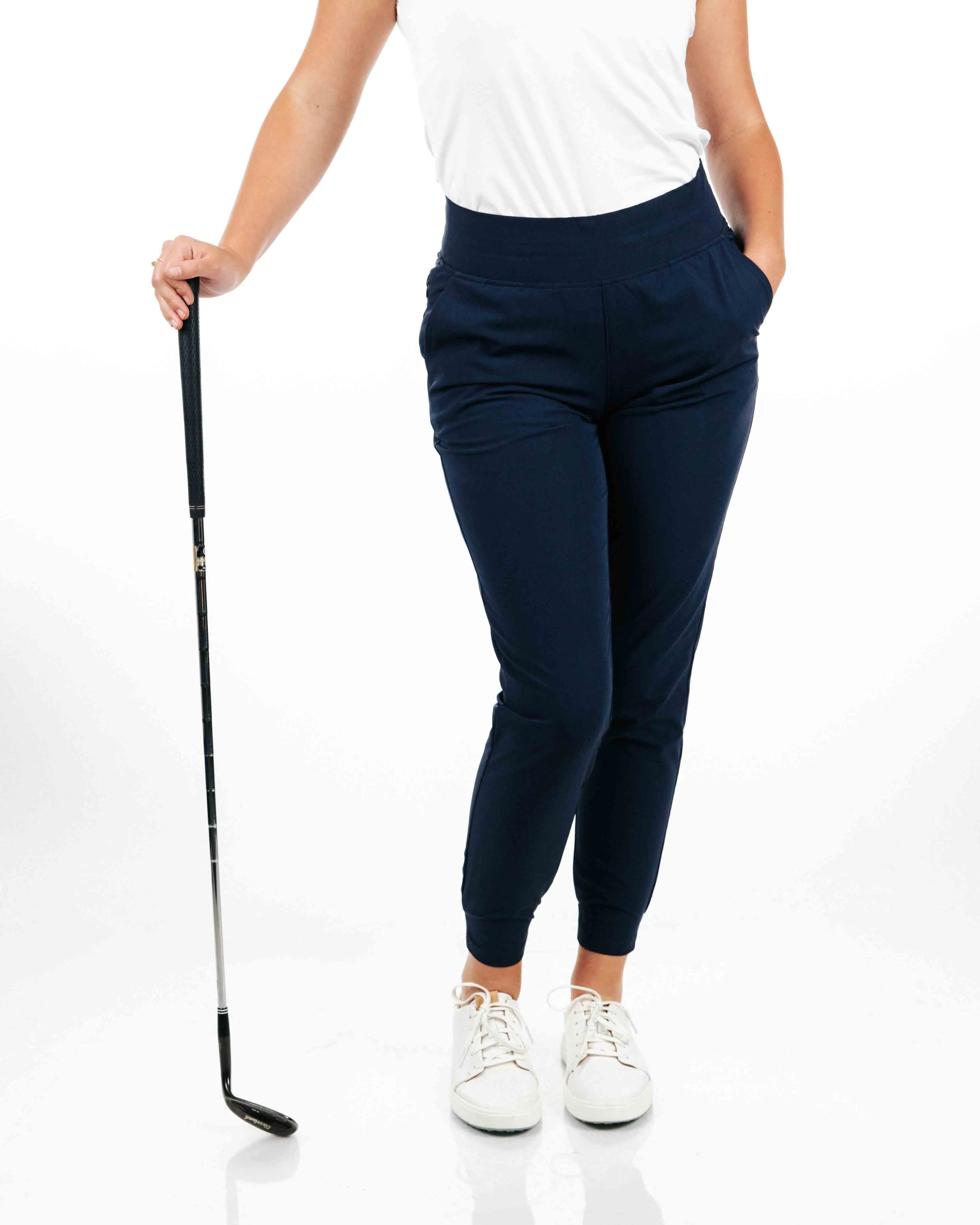 Women's Navy Jogger yoga friendly
