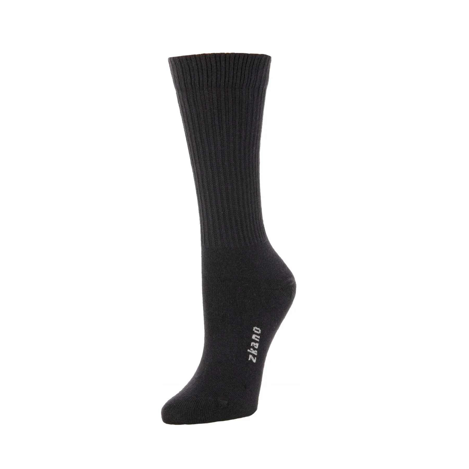 Women's Ribbed Knit Crew in Black from Zkano Daily Comfort