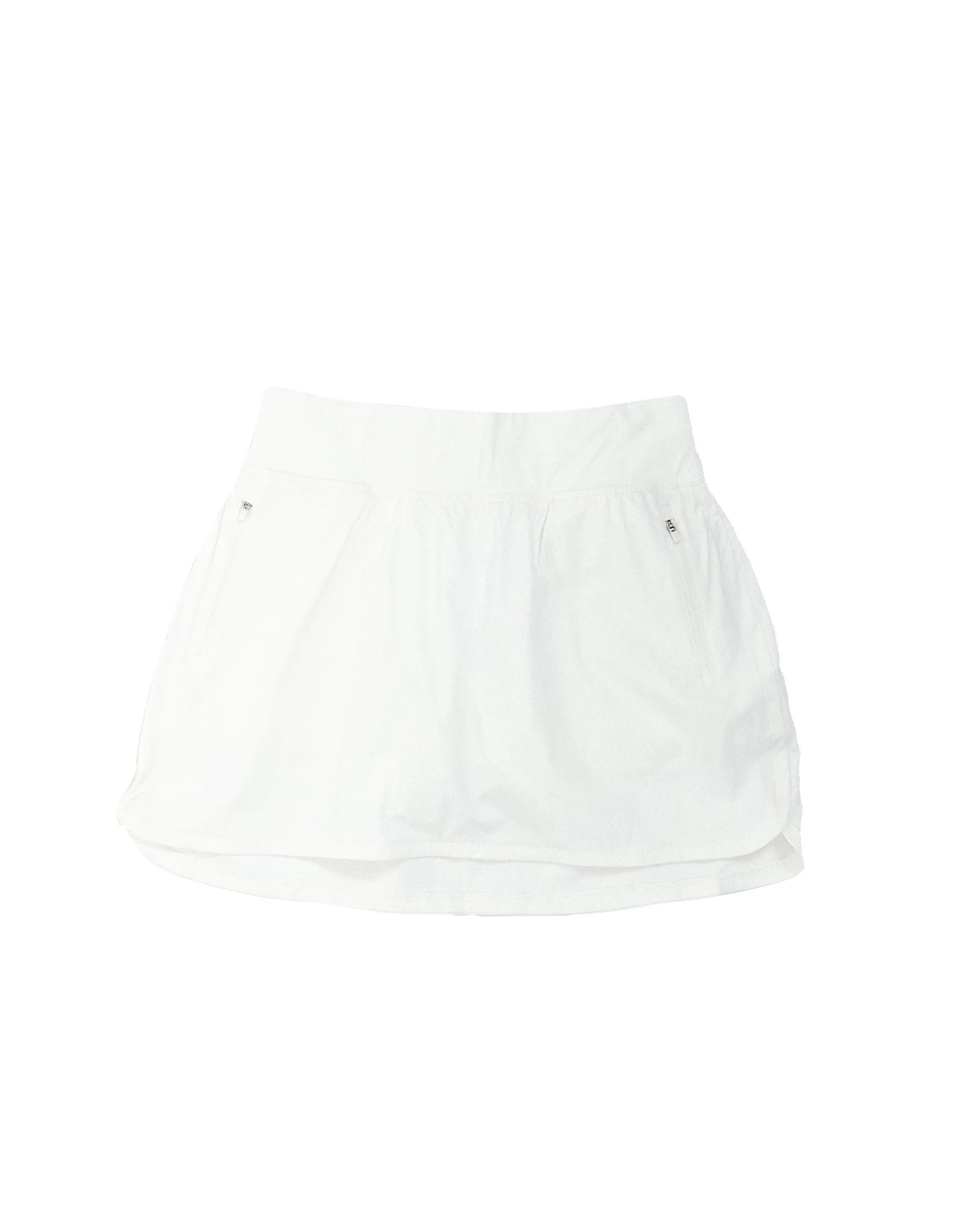 Women's White Curved Hem Skirt Poise builder