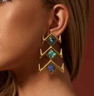 Yana Brass & Abalone Shell Earring midnight glam