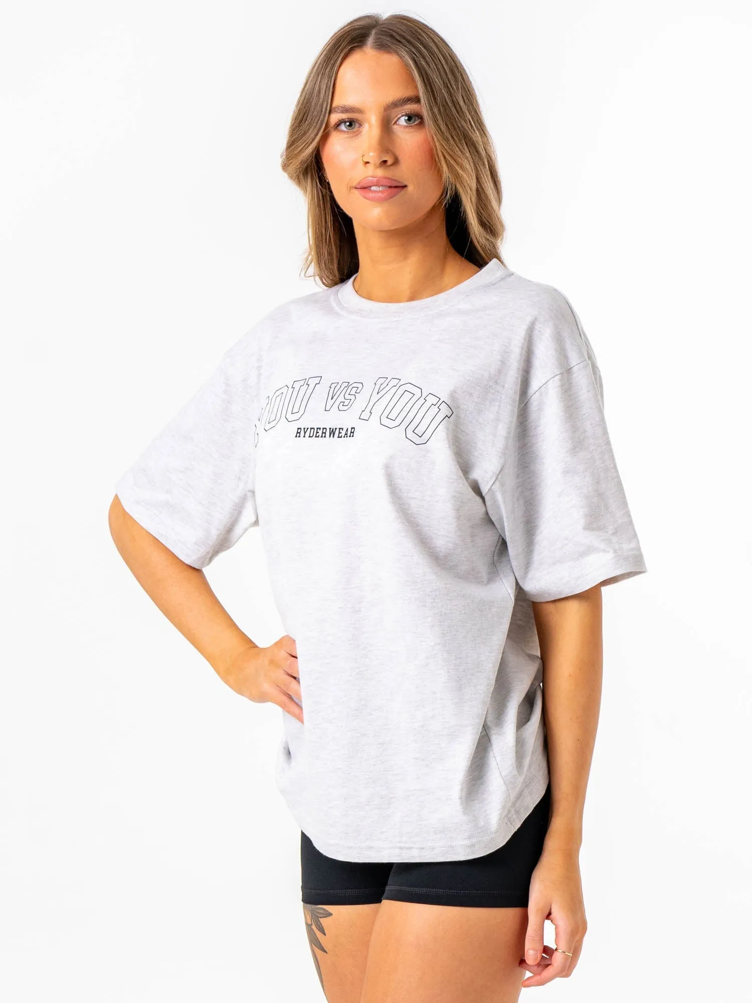 You vs You Oversized T-Shirt - Snow Marl casual design