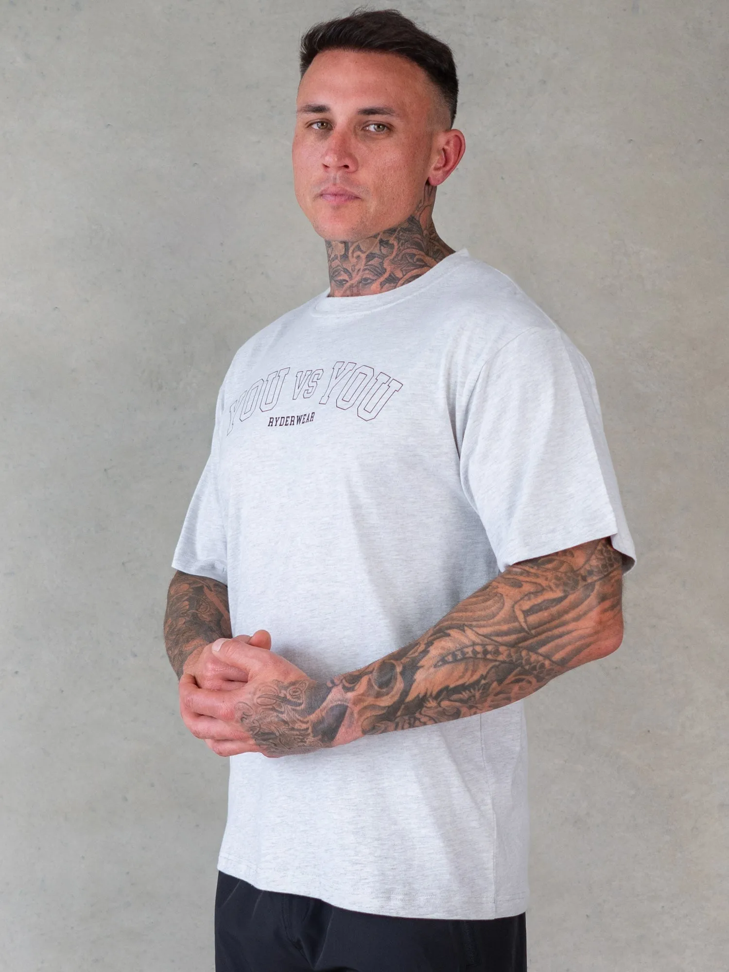 You vs You Oversized T-Shirt - Snow Marl street rebel