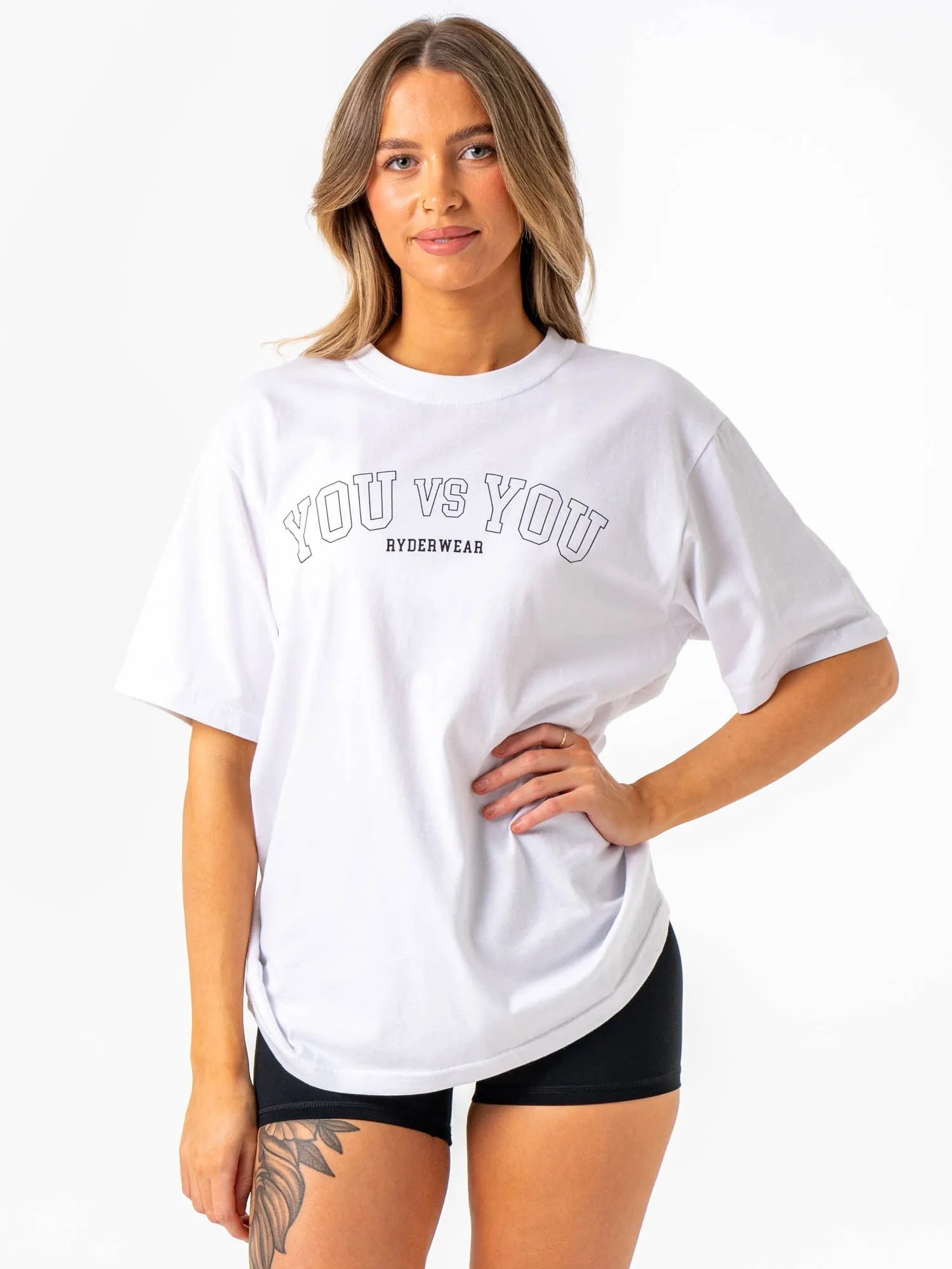 You vs You Oversized T-Shirt - White winter layering