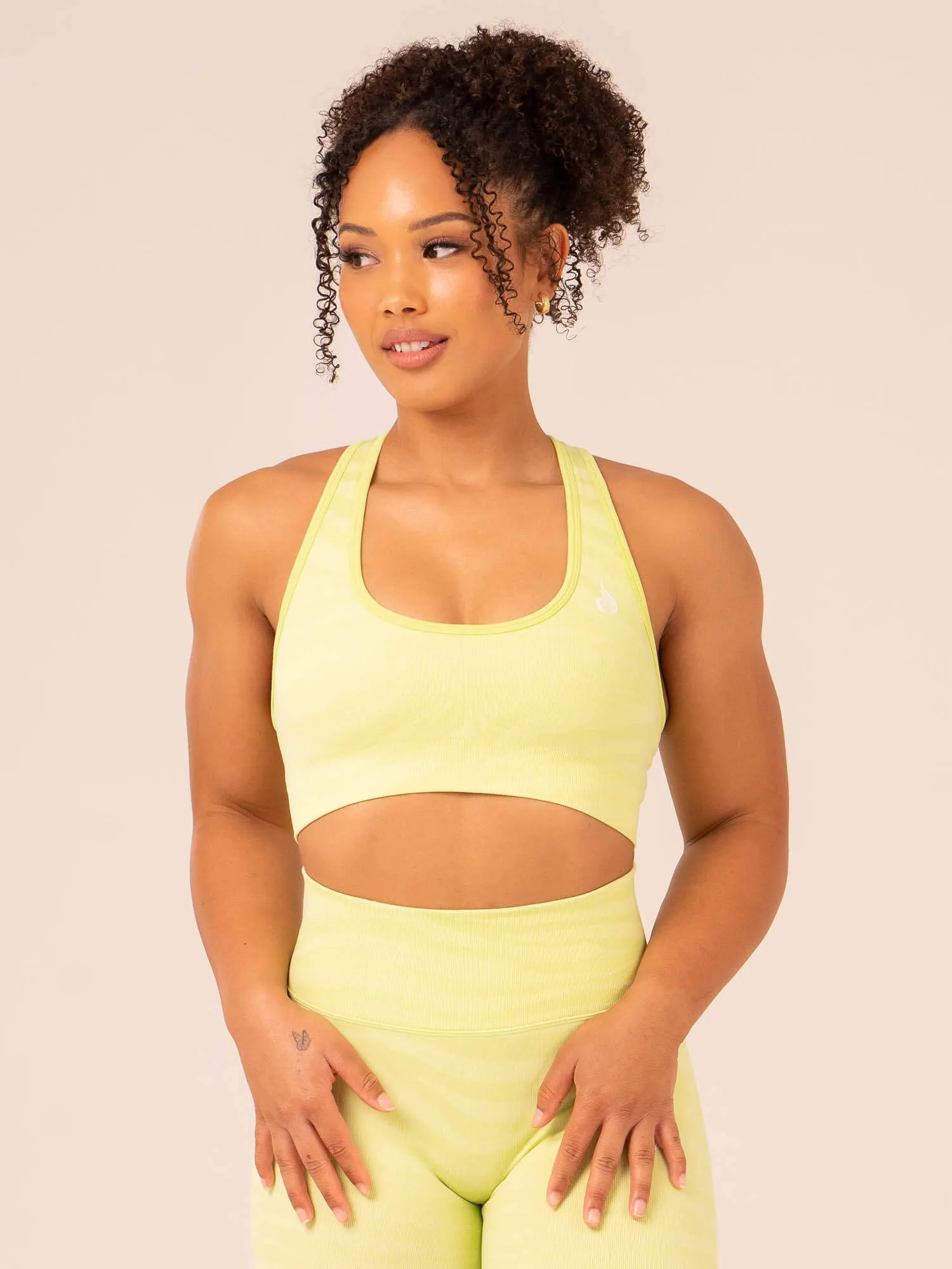 Zebra Seamless Sports Bra - Lime Zebra Soft Support
