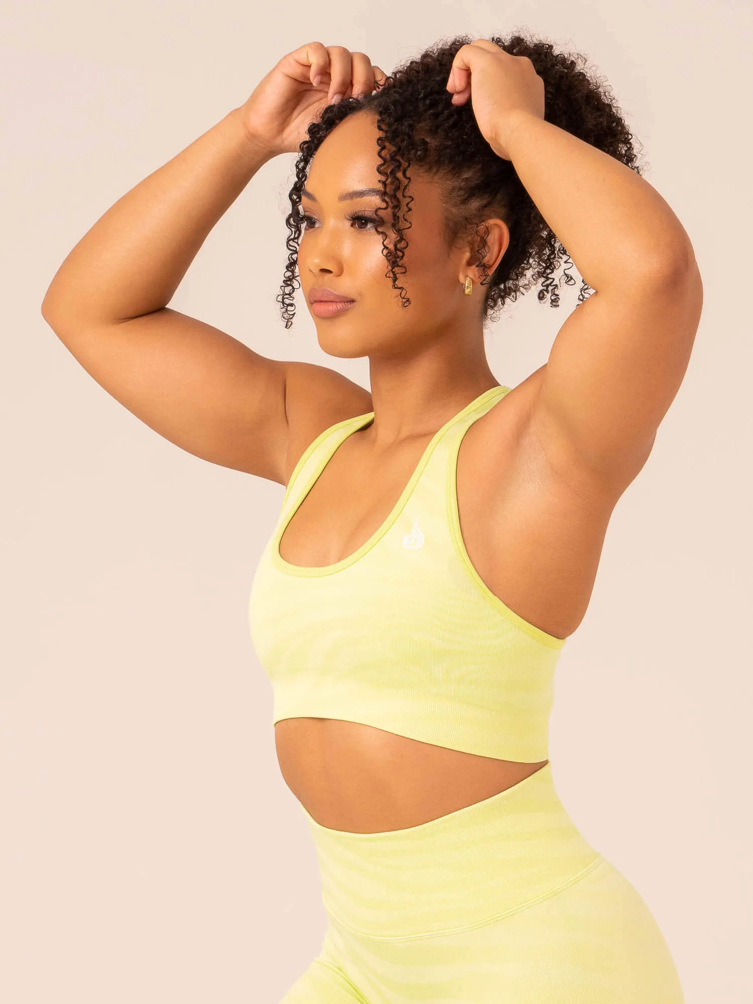 Zebra Seamless Sports Bra - Lime Zebra Elastic Comfort
