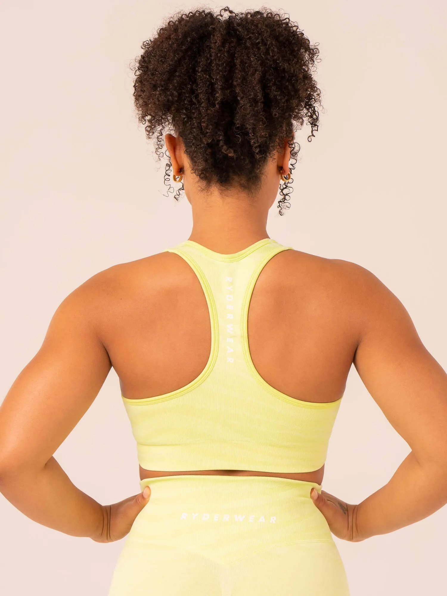 Zebra Seamless Sports Bra - Lime Zebra Durable Material