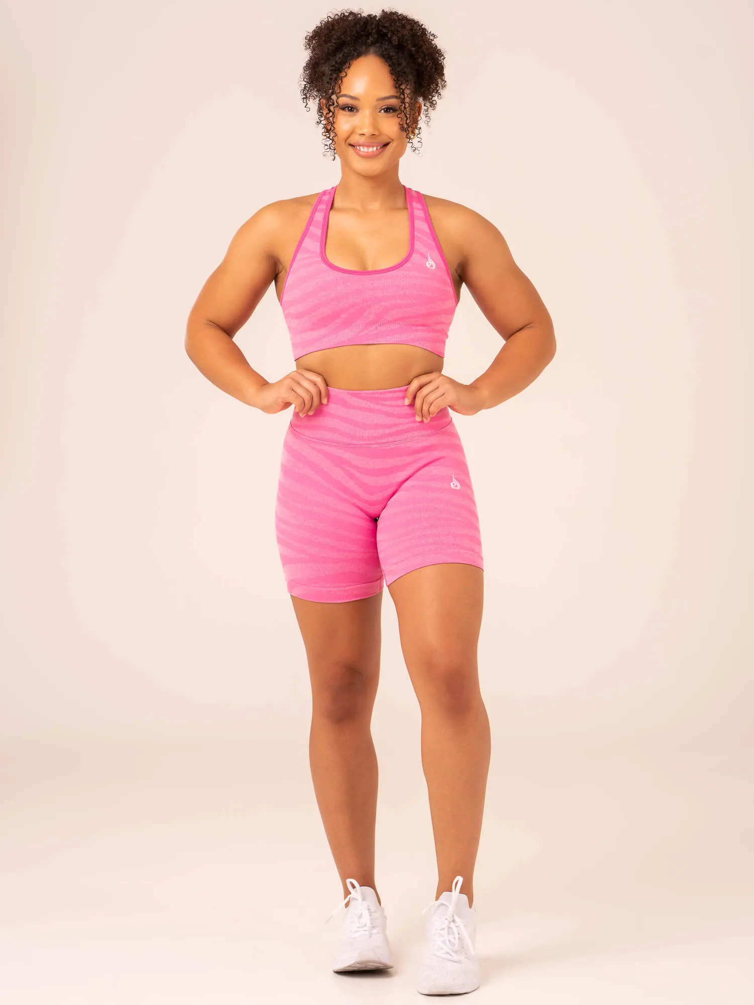 Zebra Seamless Sports Bra - Pink Zebra Full Support